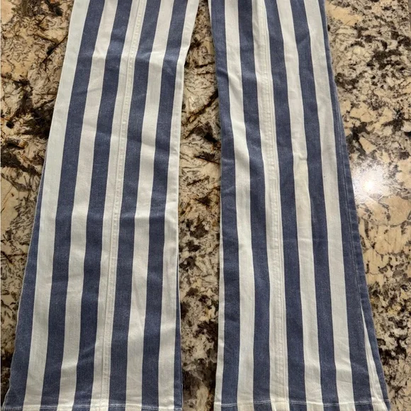 *NWT* Free People Blue and White Striped Pants with Red Star - Picture 11 of 13
